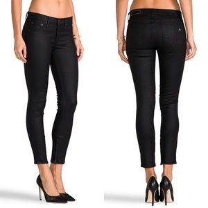 Rag & Bone Sleek Black Zipper Capri Jeans